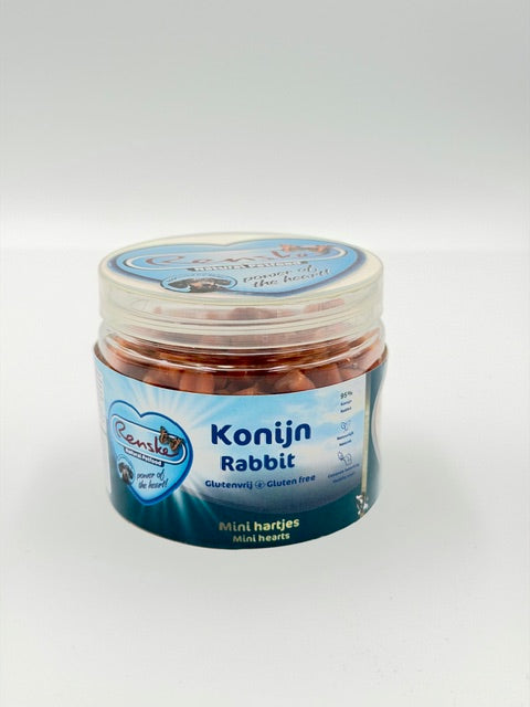 Renske vlees hartjes konijn 100 gr - hond gezonde beloning