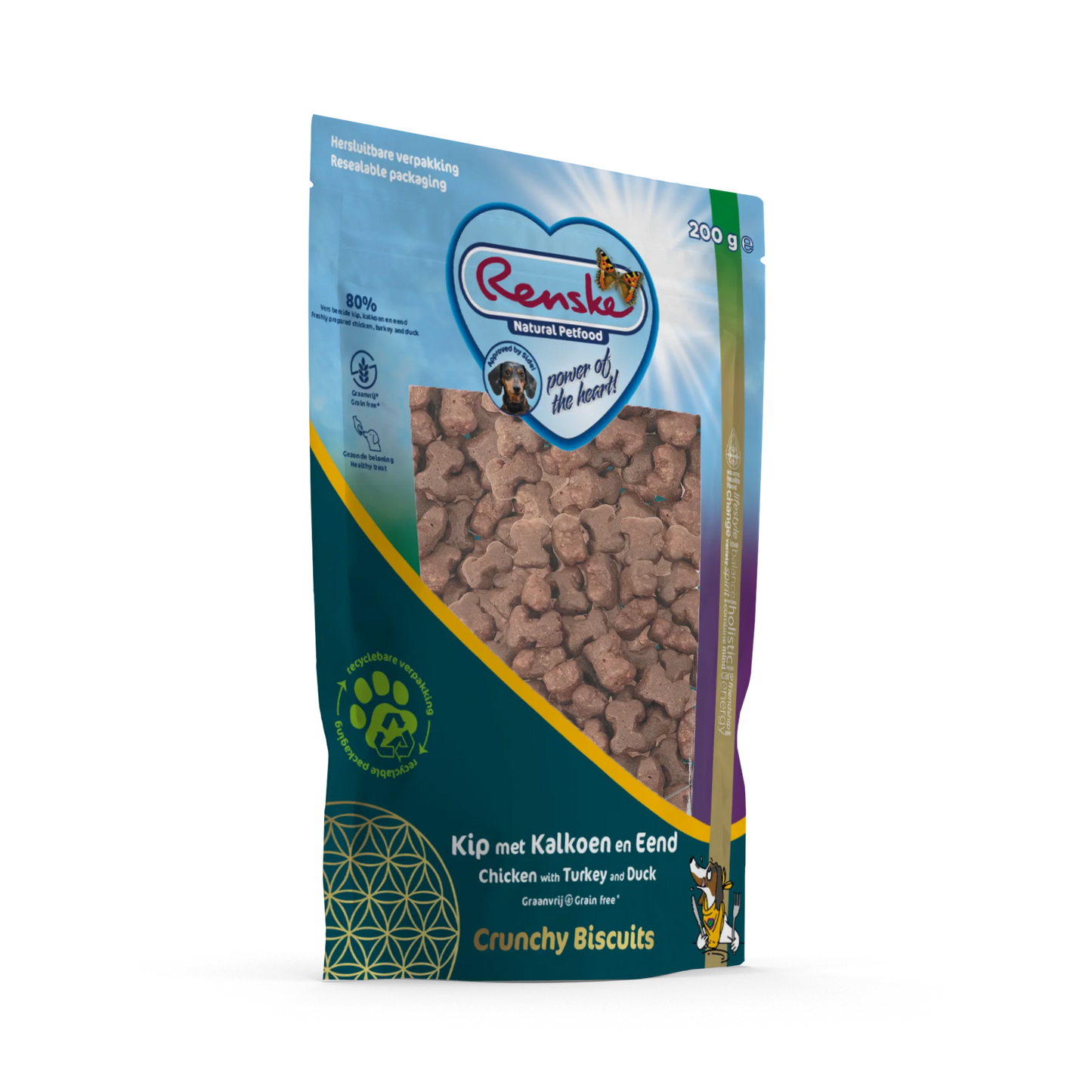 Renske crunchy kip met kalkoen en eend 200 gram