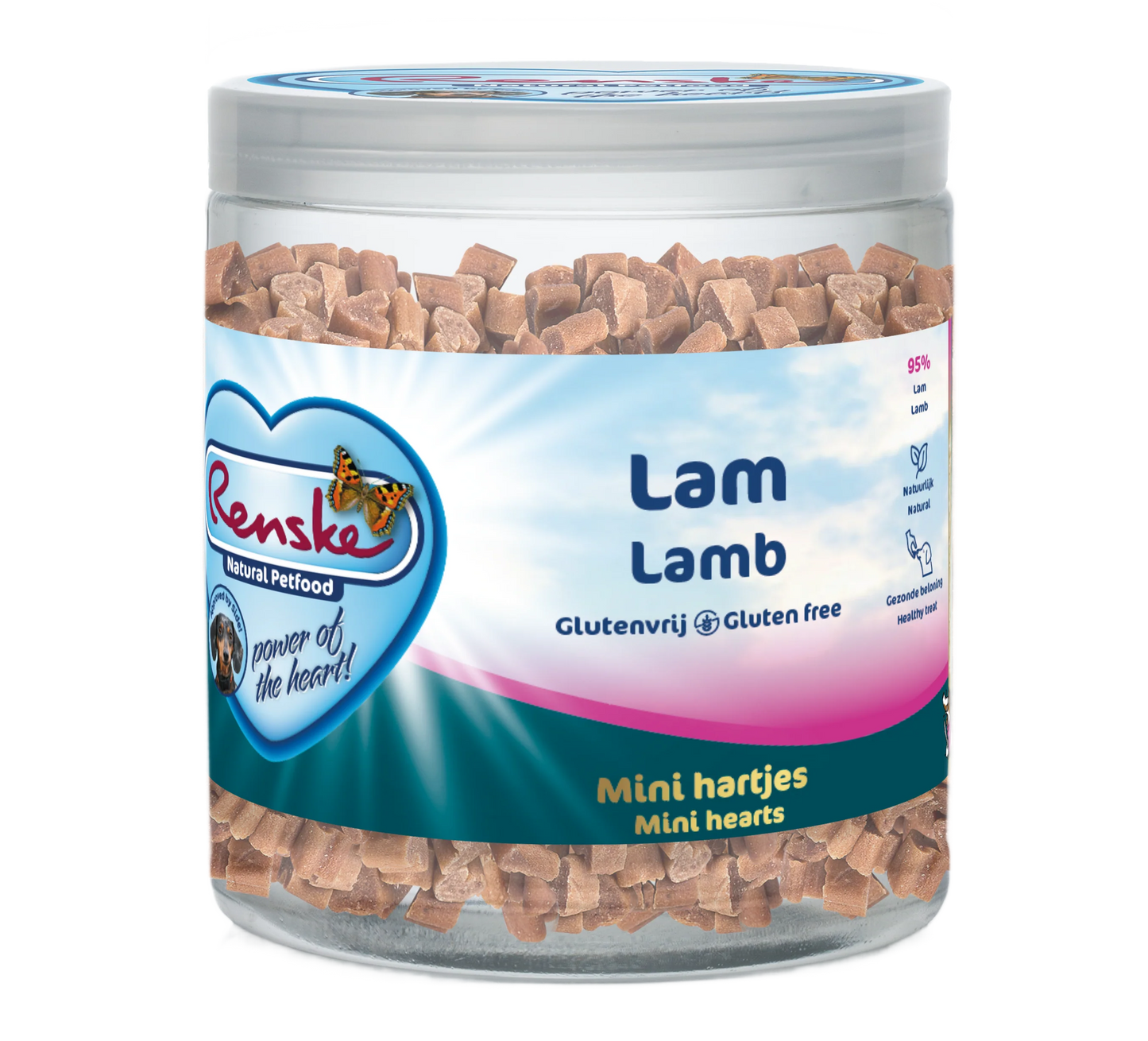 Renske vlees hartjes lam 300gr - hond gezonden beloning